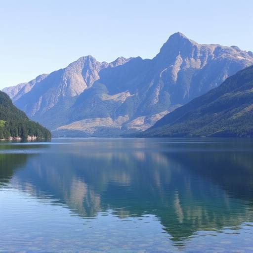 Serene landscape with mountains and a calm lake, symbolizing peace and mental clarity.